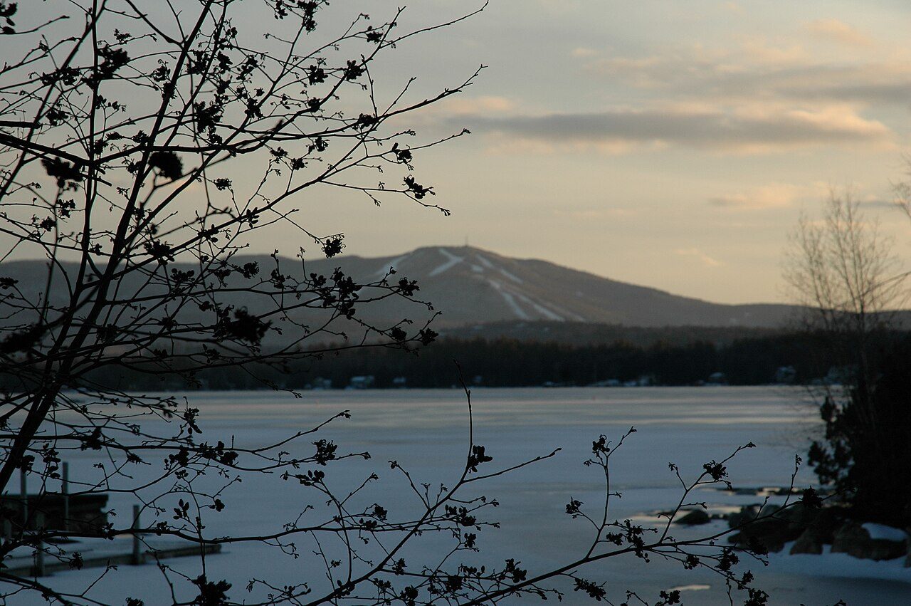 Mount Sunapee in winter, the Colby-Sawyer alpine team's home hill 15 minutes from campus