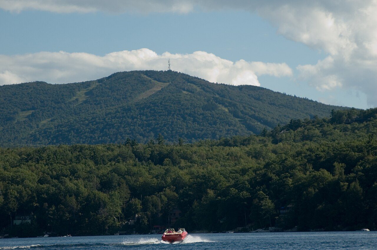 Mount Sunapee seen from Lake Sunapee in summer