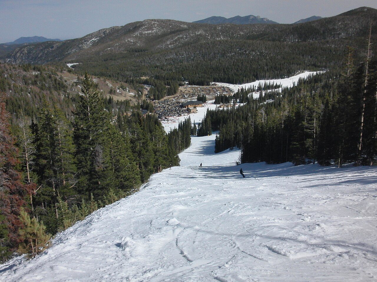 Eldora Mountain Resort base area seen from the top of the International trail