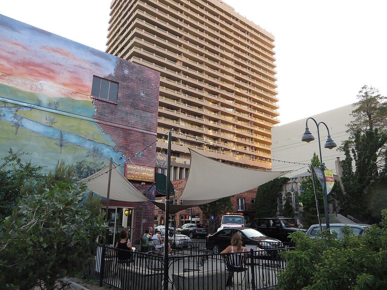 Downtown Reno with the Truckee River and Arlington Towers