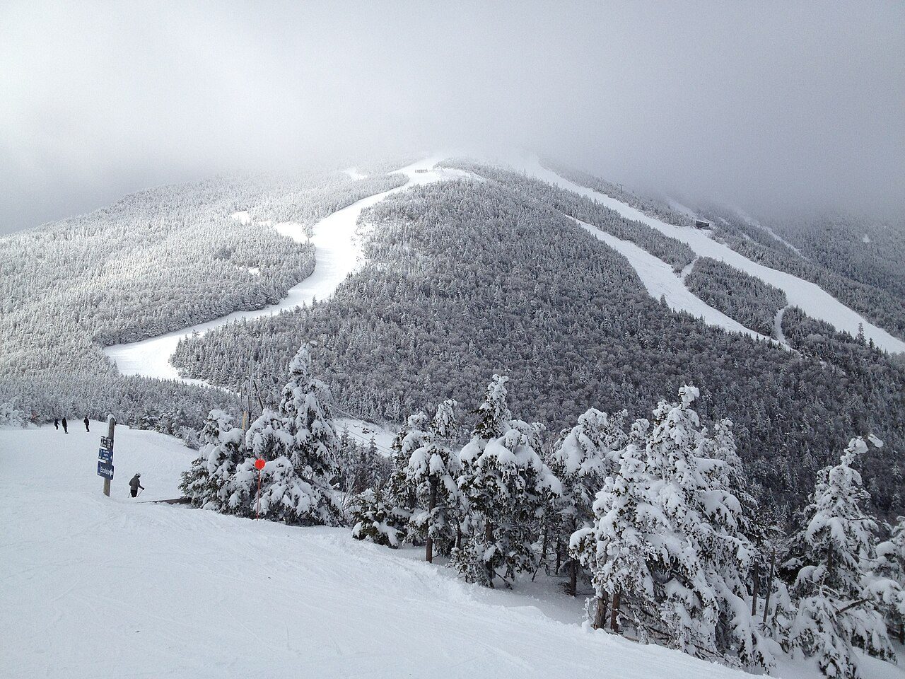 View from the gondola station at Whiteface Mountain Ski Area, the St. Lawrence alpine team's home course