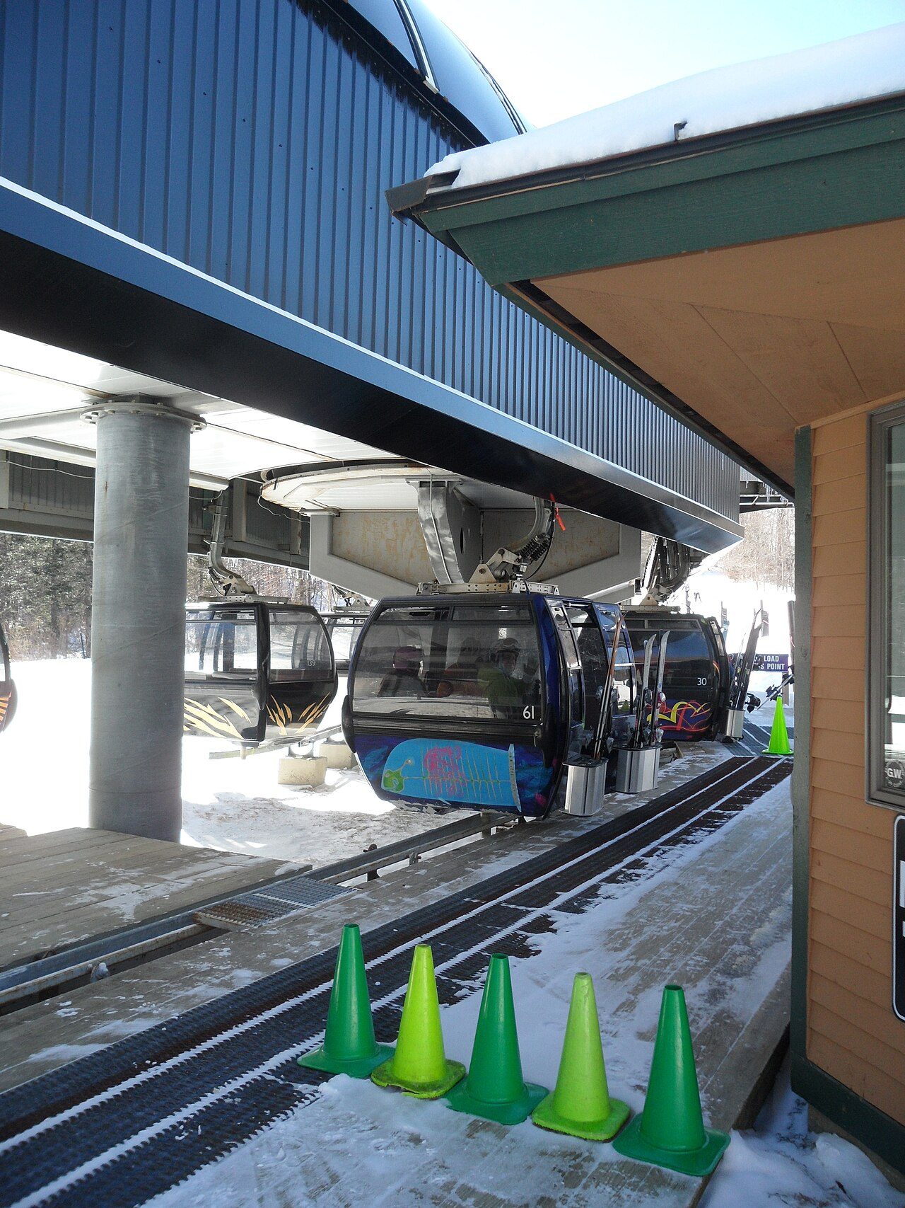 The K-1 Express Gondola at Killington Ski Area in winter