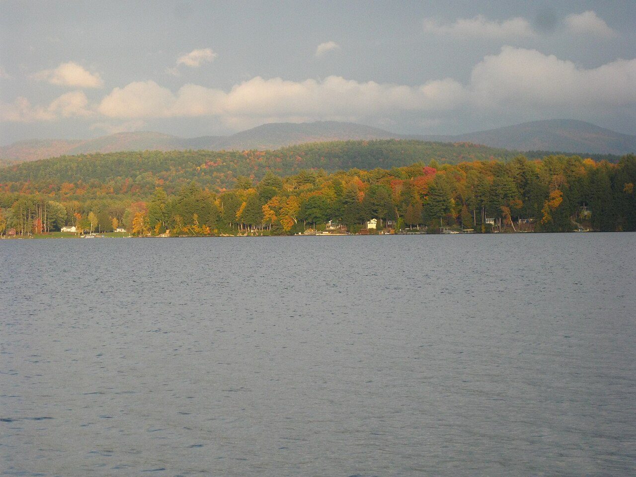 Lake Bomoseen in Castleton, Vermont, in autumn