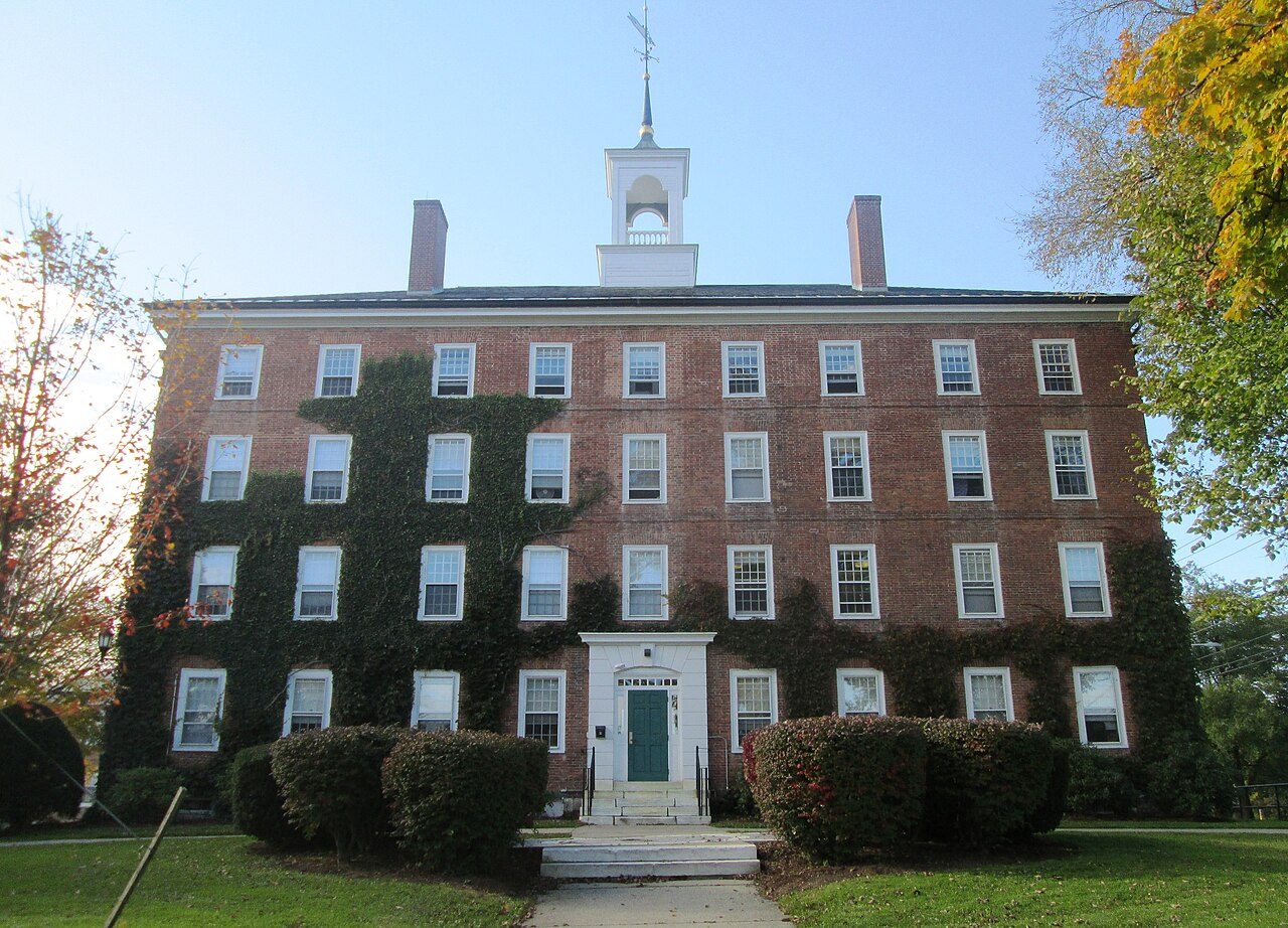 West College, the original 1790s brick building of Williams College on Main Street in Williamstown